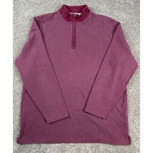 Pendleton Men's Large Quarter Zip Pullover‎ Maroon Cotton Blend Long Sleeve